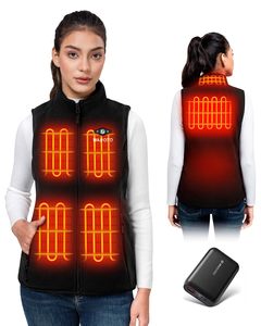 6 区 16000mAh 可充电电池加热背心女式站立式拉链休闲可调节加热冬季户外运动 - Product Image 1