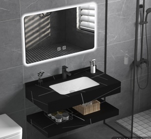 <span class=keywords><strong>Encimera</strong></span> de losa de roca Cerámica debajo del lavabo Baño Mueble de baño montado en la pared - Product Image 2