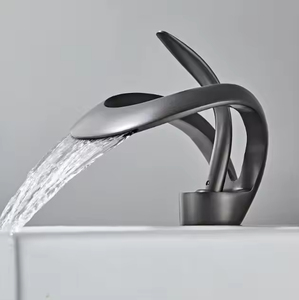 Grifo de Lavabo Moderno Artístico Tipo Cascada, de Latón Pulido, con Monomando de Cerámica, Montaje en Cubierta, el Más Vendido en TikTok - Product Image 3