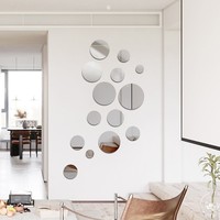 Youyizuo 32 pièces/ensemble, autocollants muraux circulaires en acrylique créatifs et modernes pour la décoration de la chambre à coucher, du salon, du mur derrière la télévision