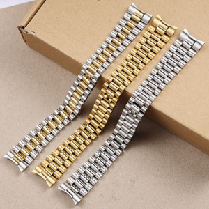 Logo personnalisé 20mm Solide Courbe Fin Vis Liens Déploiement Fermoir En Acier Inoxydable <span class=keywords><strong>Montre</strong></span>-<span class=keywords><strong>Bracelet</strong></span> <span class=keywords><strong>Bracelet</strong></span> Président <span class=keywords><strong>Bracelet</strong></span> Pour Rx - Product Image 1