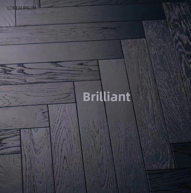 Full birch herringbone black 450 * 75 * 15/3; 1㎡