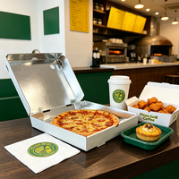 Emballage pour pizza écologique jetable en aluminium, boîte à pizza en carton ondulé sur mesure pour les restaurants à emporter