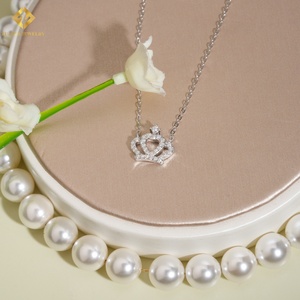 Hot Sale Moissanite Silver Gold Plated Sterling Silver Hip Hop <b>Iced</b> <b>Out</b> Necklace with Pendant Charm for Wedding Engagement - Product Image 5