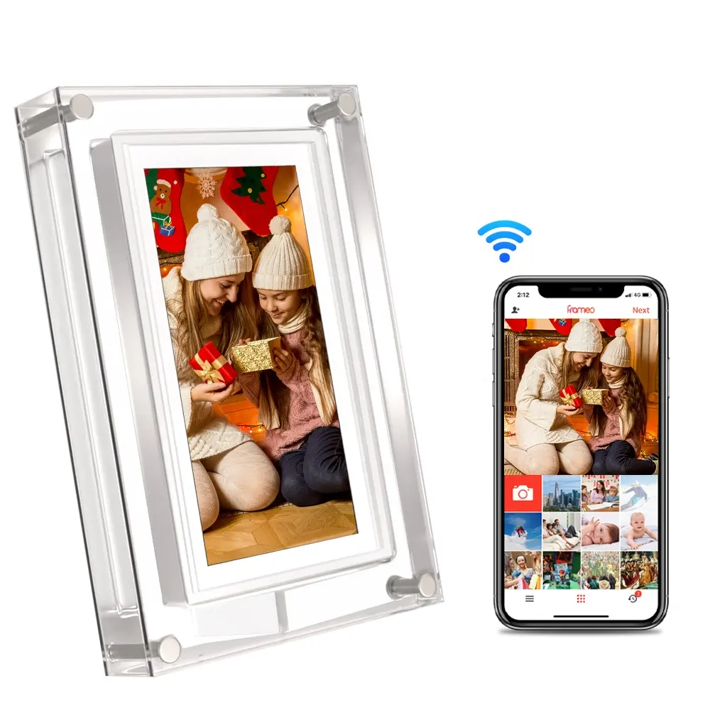 Automatic Rotation Function Factory 5 inch Advertising Player Art Acrylic Digital Photo Picture Frame with Battery