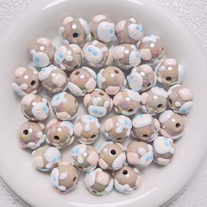 Perles acryliques macaron de haute qualité, peintes à la main, 16 mm, multicolores, matériaux DIY faits à la main, accessoires pour chaînes de téléphone portable - Product Image 2