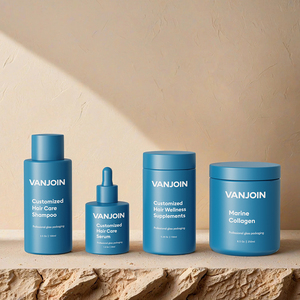 Paquete de 4 tratamientos vacíos para el crecimiento del cabello, producto para el cuidado de la salud múltiple, botellas cuentagotas de vidrio, píldoras de vitamina, embalaje de suplemento - Product Image 1