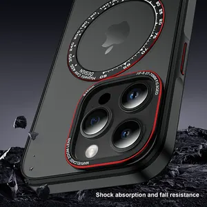 Suitable For Apple 15 Pro Max Magnetic Phone Case High-end Dial Magnetic Suction IPhone 15 Matte Skin Feel Anti Drop Back Cover