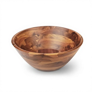 Tazón de Madera Biodegradable y Sostenible para Servir Alimentos Saludables, Utensilio de Cocina Ecológico y Hecho a Mano - Product Image 1