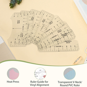 Bán Buôn T-Shirt Liên Kết Cai Trị Hướng Dẫn Quilting Công Cụ Thủ Công Cho Người Lớn Thanh Thiếu Niên Kích Thước PVC Áo Thun Cai Trị Công Cụ 8Pcs - Product Image 4