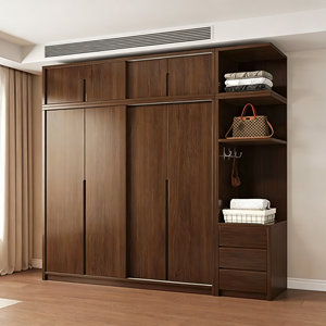 Armoire en noyer de luxe durable avec texture naturelle, meubles de chambre à coucher, artisanat exquis, grand rangement, meilleur prix - Product Image 5