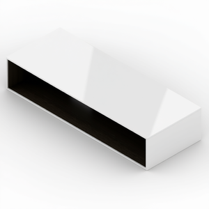 Modern <b>Open</b> Compartment Cabinet 100x38 H20 Glossy White Living Room Storage Unit - Product Image 1