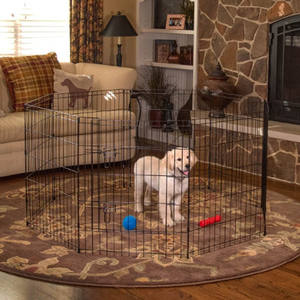 Bolígrafo de ejercicio, valla negra para perros, bolígrafo para cachorros, 8 paneles, corralito para perros, cajas de entrenamiento y viaje, alambre soldado, paneles para mascotas, valla - Product Image 3