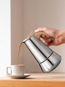 High Quality 6 Cups Stainless Steel Coffee <b>Maker</b> Induction Coffee <b>Maker</b> Espresso Moka Coffee <b>Maker</b> - Product Image 2