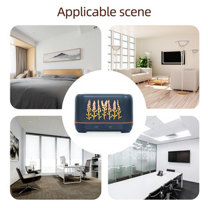 Diffuseur d'arômes effet bois 200 ml, humidificateur USB avec lumière LED, télécommande, lampe d'ambiance à flamme pour bureau - Product Image 3