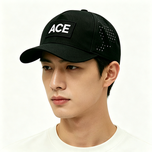 หมวกเบสบอลแบบยูนิเซ็กซ์ เจาะรูด้วยเลเซอร์ ปักโลโก้ ACE ได้ตามสั่ง แห้งเร็ว ระบายอากาศดี เหมาะสำหรับกีฬากอล์ฟ ปรับขนาดได้ ใช้งานกลางแจ้ง ผลิตจากโพลีเอสเตอร์ 100% - Product Image 1