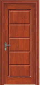 Porte d'entrée intérieure en bois à âme creuse, style chinois personnalisé pour l'ameublement d'appartement, placage mélaminé - Product Image 2