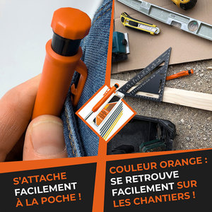 <span class=keywords><strong>Crayon</strong></span> <span class=keywords><strong>de</strong></span> charpentier à pointe profonde avec recharges, stylo <span class=keywords><strong>de</strong></span> marquage mécanique pour le travail du bois, du métal et du béton - Product Image 3