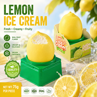 Crème glacée au chocolat et aux fruits certifiée Halal, emballage Life Box, stockage congelé, 75g, marque personnalisée, saveur citron, fabrication en usine