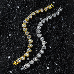 Hot Selling Alloy Rhinestone Peach Heart Splicing Chain <b>Bracelet</b> Hip Hop Style Street Men's <b>Bracelet</b> Fashion Jewelry Wholesale - Product Image 6