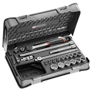 FACOM - J.430BSP 35-piece 3/8'' metric <b>12</b>-point sockets and bits set - EAN 3662424074387 <b>RATCHET</b> AND SOCKET SETS 3/8" - Product Image 1