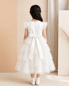 ชุดเดรสผ้าทูลลายดอกไม้สุดชิคพร้อมโบว์ริบบิ้นด้านหลังสำหรับงานแต่งงาน - Product Image 3