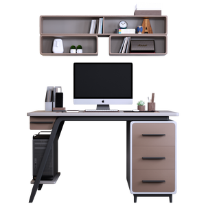 Scrivania per Bambini di Lusso Leggero con Libreria e Cassetti/Mensole, Scrivania da Studio Nordica in Legno Montabile <span class=keywords><strong>a</strong></span> Parete - Product Image 5