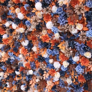 Fondo Floral Enrollable 5D Personalizado para Bodas Elegante Pared de Flores Azul y Blanco Clásico Estilo Simple Tema de Otoño - Product Image 3