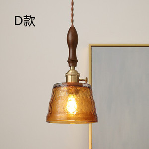 Lampe suspendue en verre et laiton style rétro américain pour bar, restaurant, chevet, salon, salle à manger, maison, couloir - Dropshipping Shopify Walnut - Product Image 5