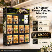 Boutique de fleurs automatisée 24h/24 et 7j/7, vente en gros de fleurs, distributeur automatique de fleurs intelligent européen, réfrigérateur automatique pour fleurs fraîches, distributeur automatique de fleurs à vendre