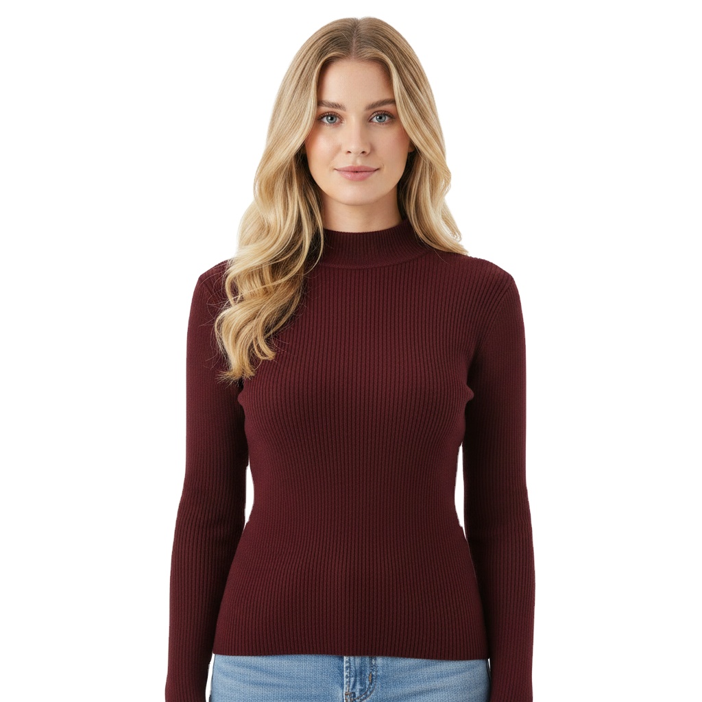 Custom Knitwear Long Sleeve Crew Neck Women Sweater Rib Slim Bottoming Shirt Women Knit Jumper Seamless Cashmere Women Pullover