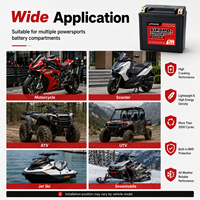 Baterai Starter Motor Yauneidak 12.8V LiFePO4 3Ah-30Ah Proteksi IP67 2000 Siklus untuk Black Wasp Furia 250cc CCA Tinggi