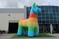 Pinata gonflable en forme d'âne coloré de grande taille pour l'extérieur avec souffleur et LED, modèles d'animaux gonflables pour les défilés et les événements festifs