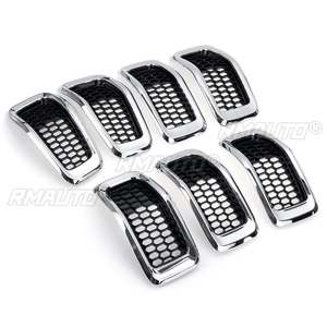 7 Piezas de Rejillas de Reemplazo para Parrilla Central Delantera de Coche, Tipo Panal de Abeja, para Jeep Cherokee 2014 2015 2016 2017 2018 - Product Image 3
