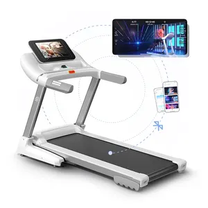 YPOO alat kebugaran Treadmill rumah dapat dilipat, peralatan Treadmill lari listrik dengan aplikasi YPOOFIT