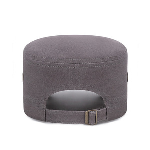 Flat Cap Gray Cotton Breathable Sunshade Adult Unisex Hat - Product Image 3