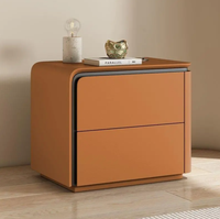 Table de chevet en bois massif et cuir, modèle italien minimaliste haut de gamme, nouveau modèle