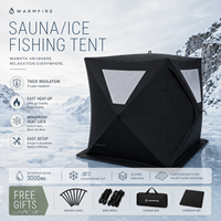 Tente de camping extérieure Warmfire à une chambre, en tissu Oxford respirant, avec fenêtre isolante, poteaux en fibre de verre imperméables, design sauna triple