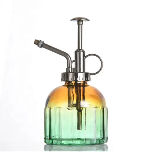 Стеклянная бутылка-распылитель для воды в винтажном стиле градиентного цвета с верхним насосом