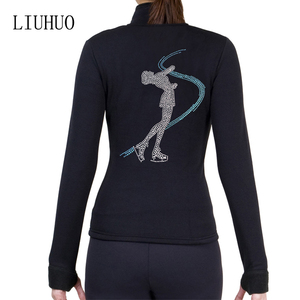 LIUHUO Figure Skating <strong>Jackets</strong> Girls Training Thin Fleece Fabrics Ice Skating Outfits <strong>Rhinestones</strong> Shiny Colours Skating <strong>Jacket</strong> - Product Image 2