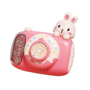 Machine à bulles automatique en forme de lapin, d'ours ou de beignet, souffleur de bulles électrique pour enfants avec musique et lumière, jouets portables de dessin animé - Product Image 1