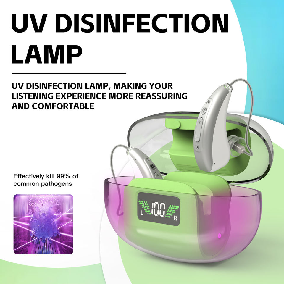 OEM Factory App Control BTE Hearing Aids Digital DSP UV Case Mini ...
