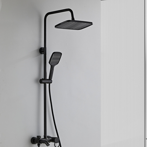 Ensemble de douche mural extérieur en laiton et céramique pour hôtel et appartement, avec pommeau de douche pluie à jet doux et mitigeur 3 voies - Product Image 3