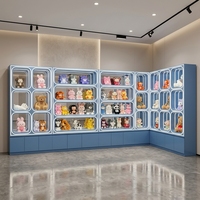 Vitrine d'exposition lumineuse moderne pour meubles de maison, jouets en peluche, boîtes mystères, figurines d'anime, collections Lego - Vitrine de magasin tendance