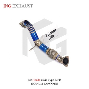 ท่อหน้า ING Titanium 76 มม. (3 ท่อ) สำหรับ Honda Civic Type-R FK8 FL5 น้ำหนักเบาพิเศษ ประสิทธิภาพสูง อะไหล่แต่งเพิ่มสมรรถนะ ขายส่ง - Product Image 4