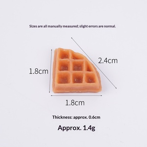 Plastic Mini 1/4 Waffle <b>Triangle</b> Biscuit Play Food Props Miniature Toys DIY Dessert Cake Accessories 2cm Checkered Biscuits - Product Image 6