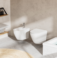 WC mural moderne CE, cuvette monobloc séparée, réservoir encastré, siphon en P, pour hôtels, salles de bain, villas, écoles, en céramique