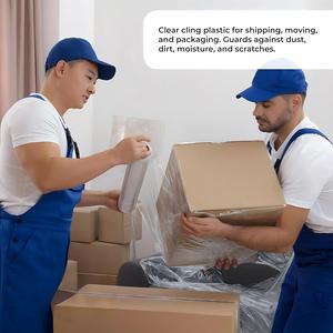 Lightweight Prestretched <b>Stretch</b> <b>Wrap</b> Film 4 Rolls 6000FT 30 Gauge Clear Cling Plastic for Packaging Moving Shipping - Product Image 5