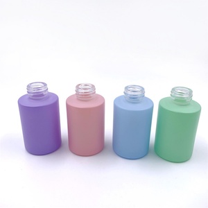 Flacon compte-gouttes en verre cosmétique pour huile essentielle, 30 ml, couleur personnalisée, épaule plate, avec compte-gouttes noir - Product Image 3