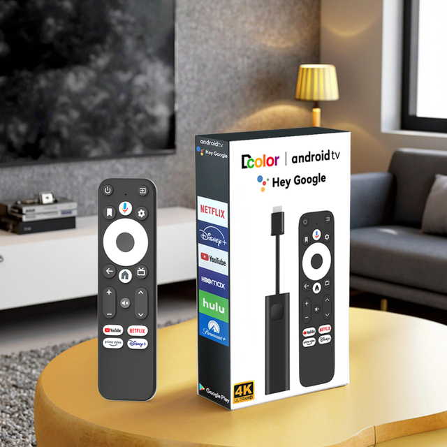 GD1 Dcolor TV Dongle Ultra HD 4K Streaming Quad Core Assistant BT Voice Control 16GB TV Set Top Box Android TV Stick